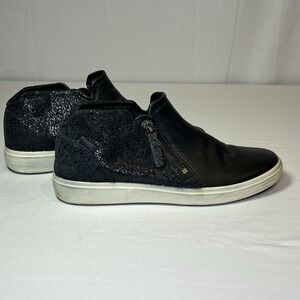 Womens 6 Ecco Soft 7 Low Ankle Booties Black Leather Side Zip Comfort 37 Zipper